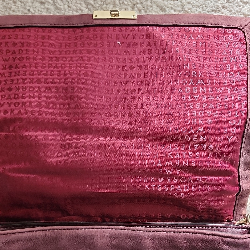 Kate Spade Suede Plum Bag with Gold Chain NEVER WORN! - Picture 5 of 6